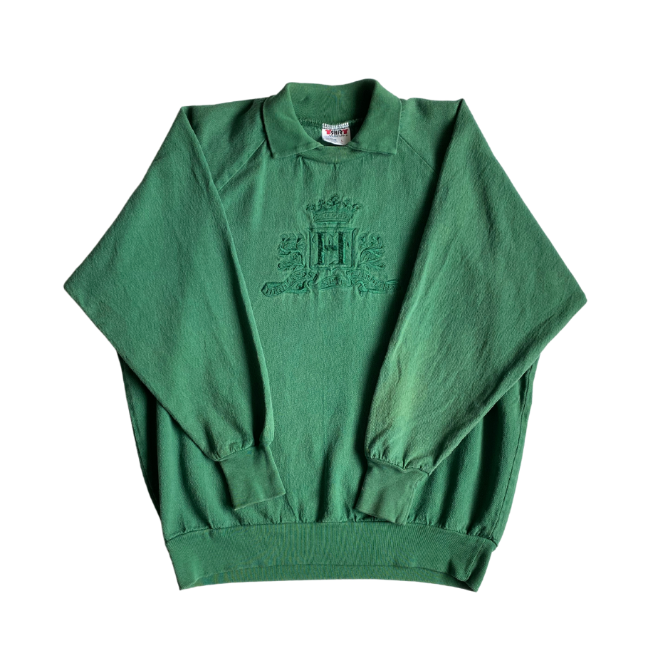 Vintage Collared Green Crewneck